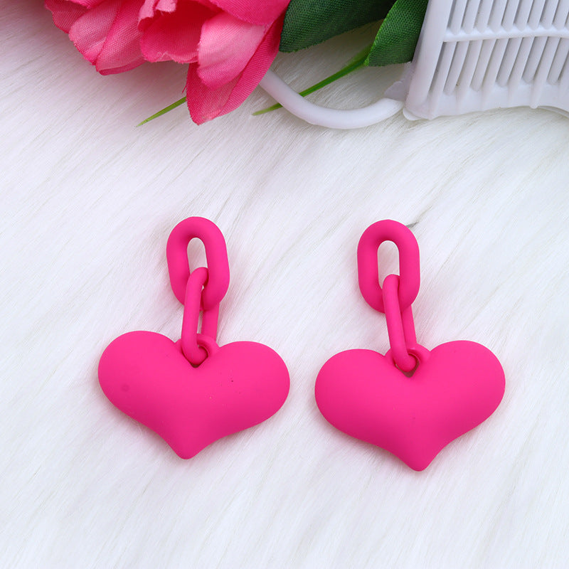 Wholesale Valentine's Day Love Spray Painted Acrylic Earrings